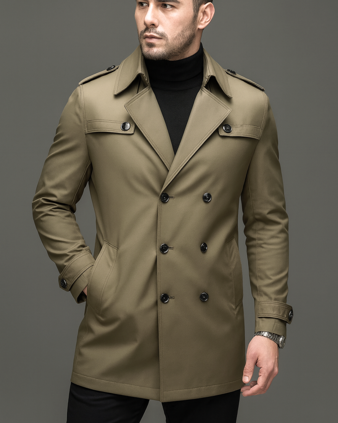 Casaco Clássico de Comprimento Médio com Forro Removível