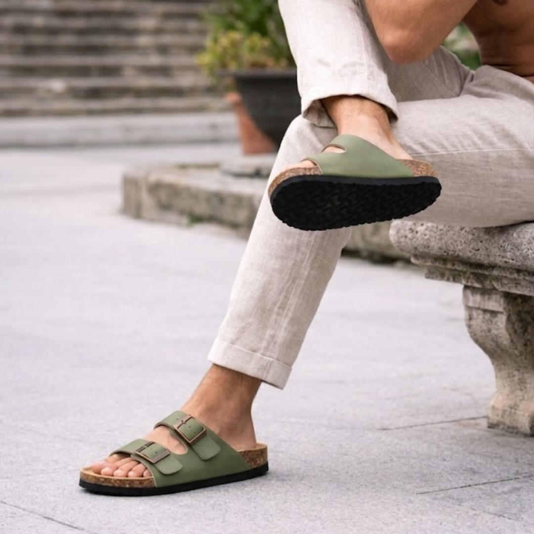 Sandálias Santorini em Couro Premium