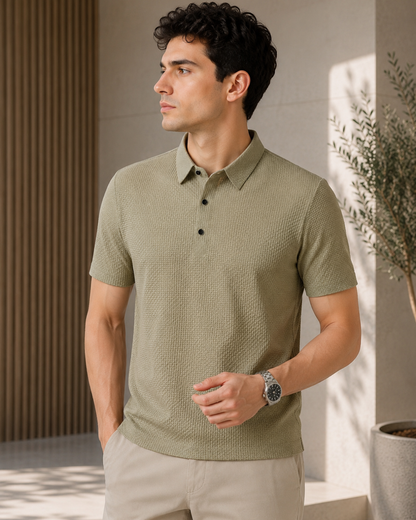 Camiseta polo casual respirável