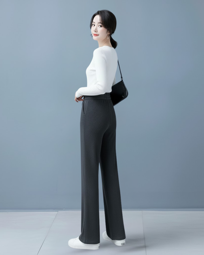 Calças Largas de Veludo Casuais para Mulher