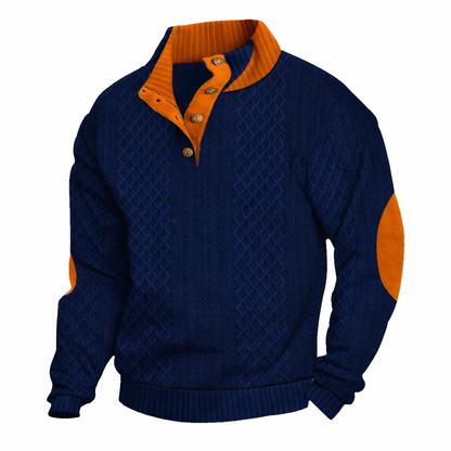 Jersey Informal de Manga Longa com Cotoveleiras para Homem