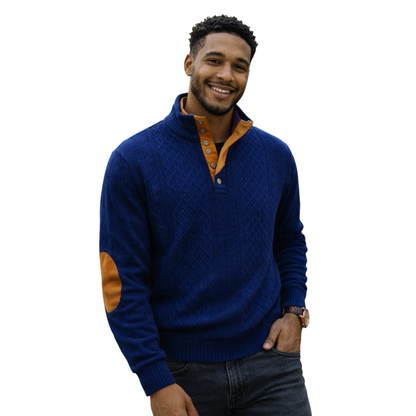 Jersey Informal de Manga Longa com Cotoveleiras para Homem