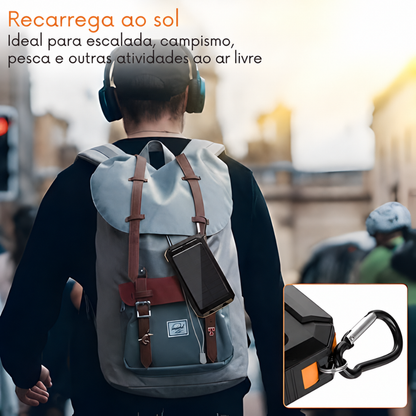 Power bank solar de 10.000 mAh resistente à água e aos choques