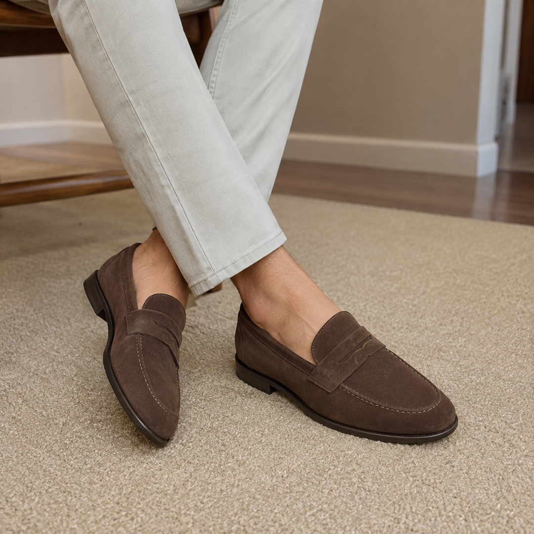 Mocassins de Homem com Acabamento Aveludado e Design Clássico