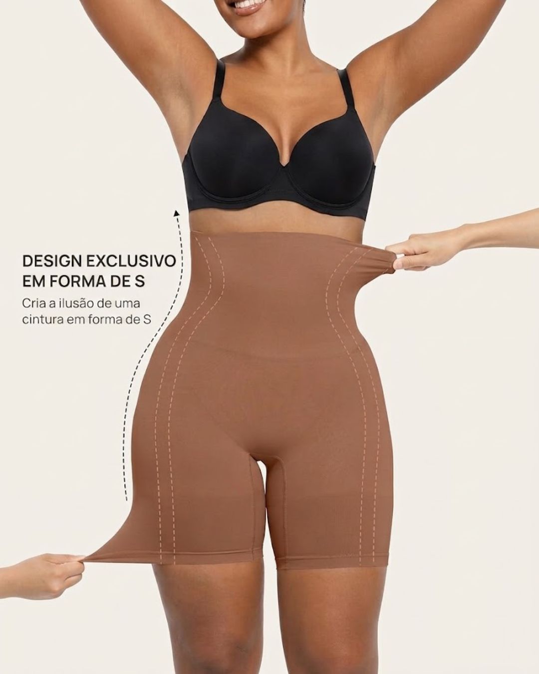 Short Modelador de Cintura Subida com Efeito Realçador