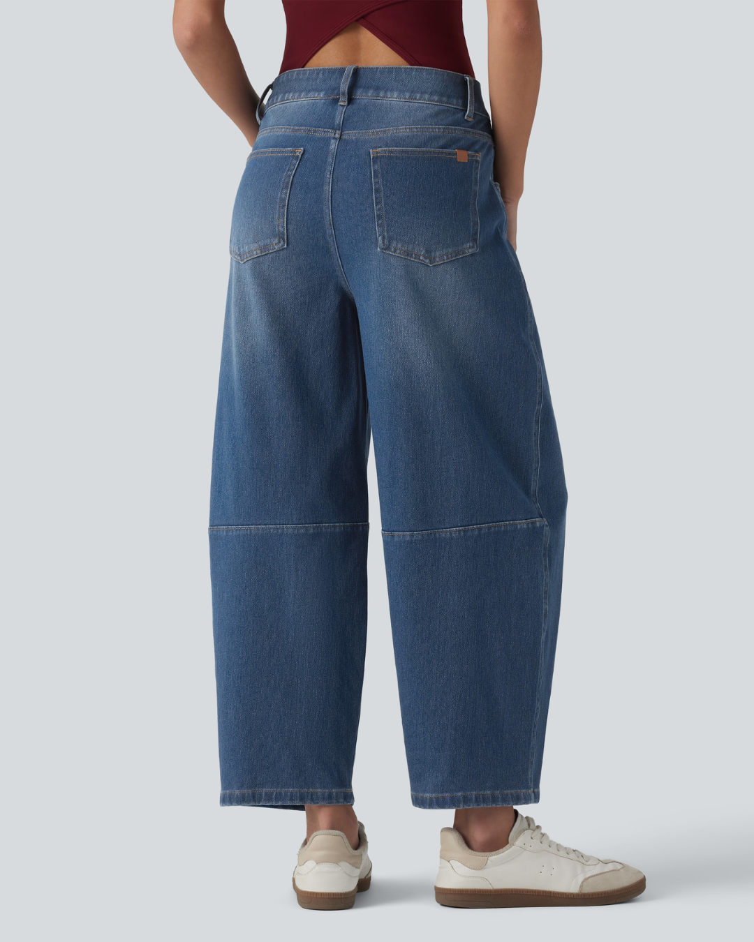 Jeans de Mulher com Corte Balão e Perna Ampla