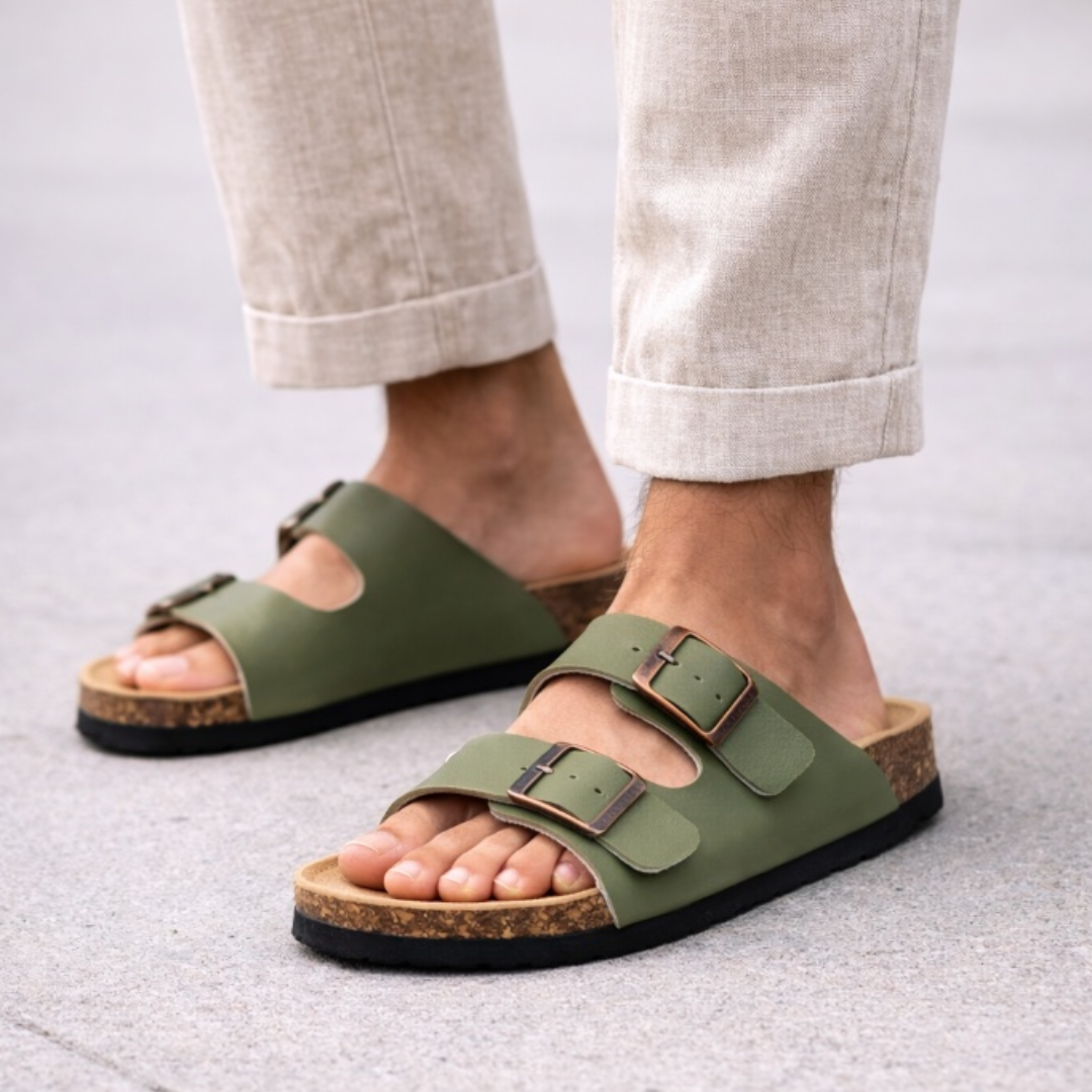 Sandálias Santorini em Couro Premium