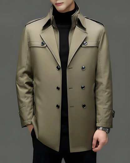 Casaco Clássico de Comprimento Médio com Forro Removível