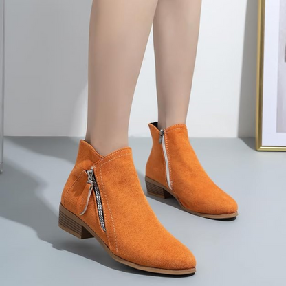 Botas de Cano Médio com Fecho de Correr Lateral