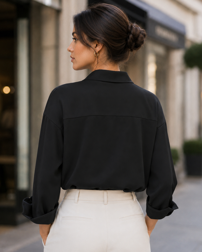 Body casual com decote em V