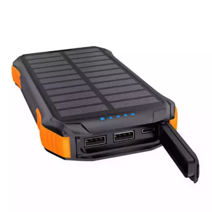 Power bank solar de 10.000 mAh resistente à água e aos choques