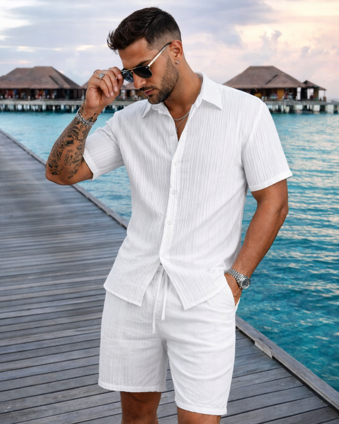 Conjunto Casual Listrado para home