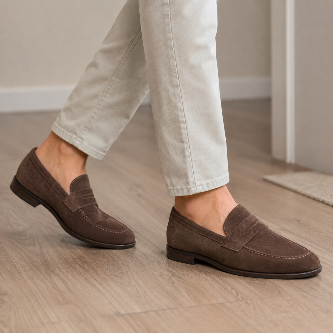 Mocassins de Homem com Acabamento Aveludado e Design Clássico