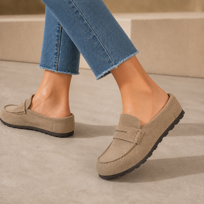 Mocassins em Camurça sem Calcanhar para Homem