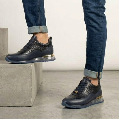 Ténis de couro com design minimalista