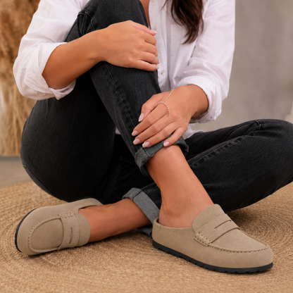 Mocassins em Camurça sem Calcanhar para Homem