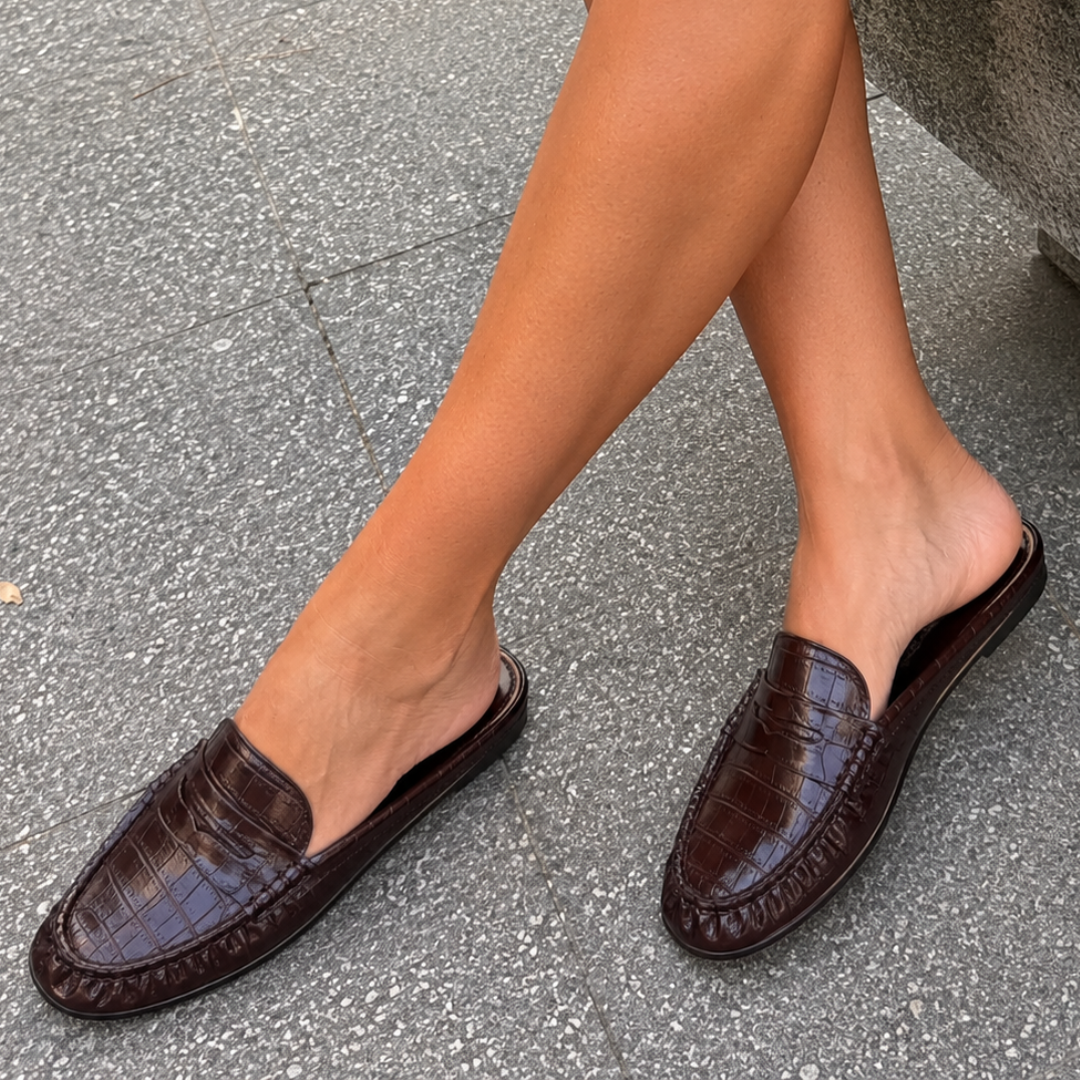 Mocassins Mule de Mulher com Design Tipo Penny