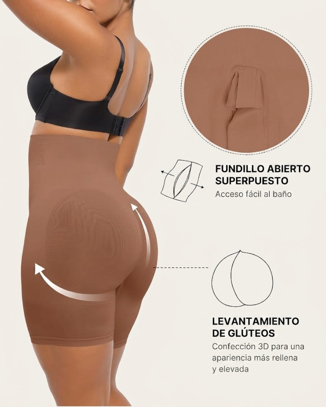 Short Modelador de Cintura Subida com Efeito Realçador