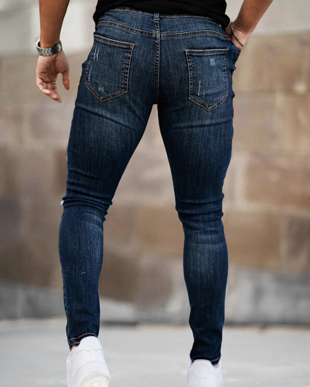 Calças de Ganga Justas e Elásticas para Homem