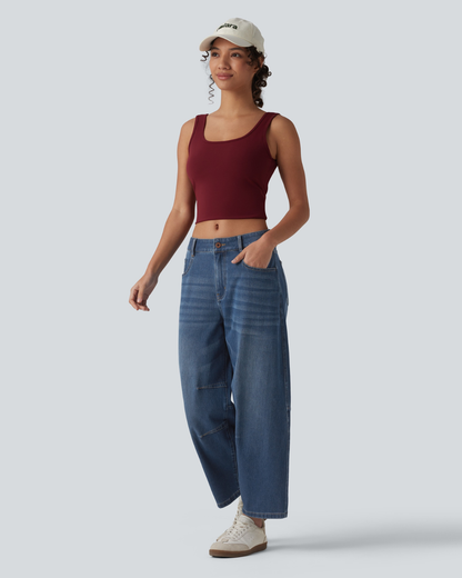 Jeans de Mulher com Corte Balão e Perna Ampla