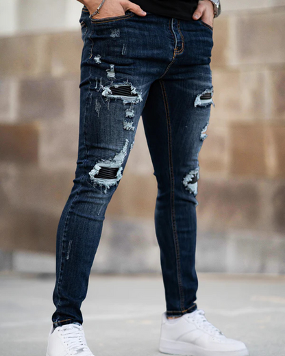 Calças de Ganga Justas e Elásticas para Homem