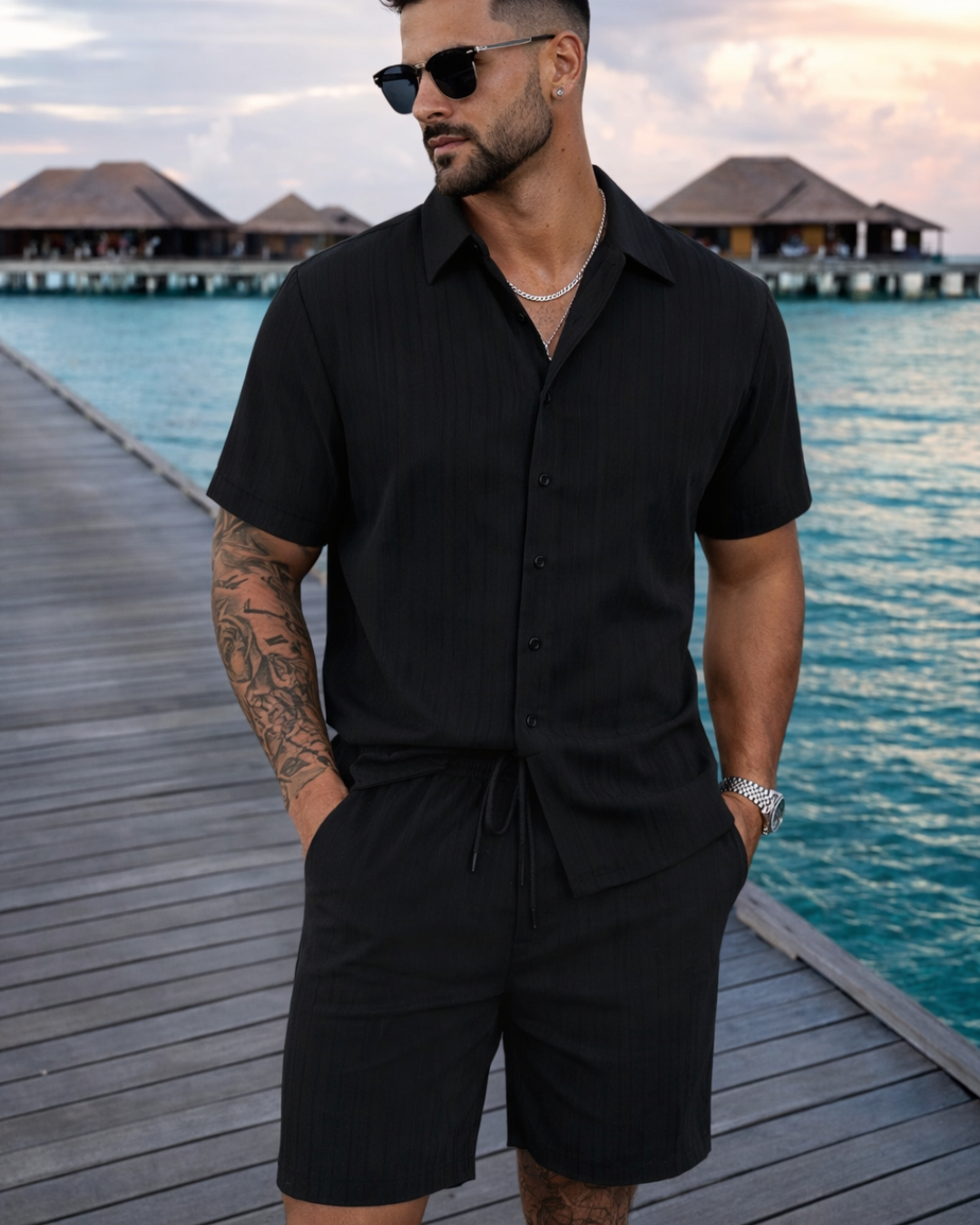 Conjunto Casual Listrado para home