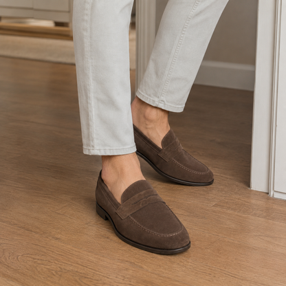 Mocassins de Homem com Acabamento Aveludado e Design Clássico
