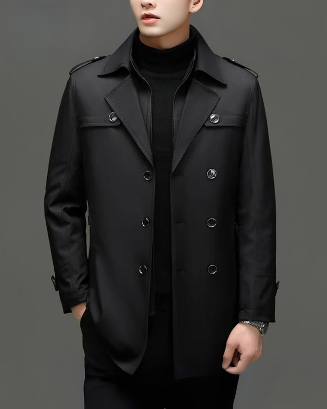 Casaco Clássico de Comprimento Médio com Forro Removível
