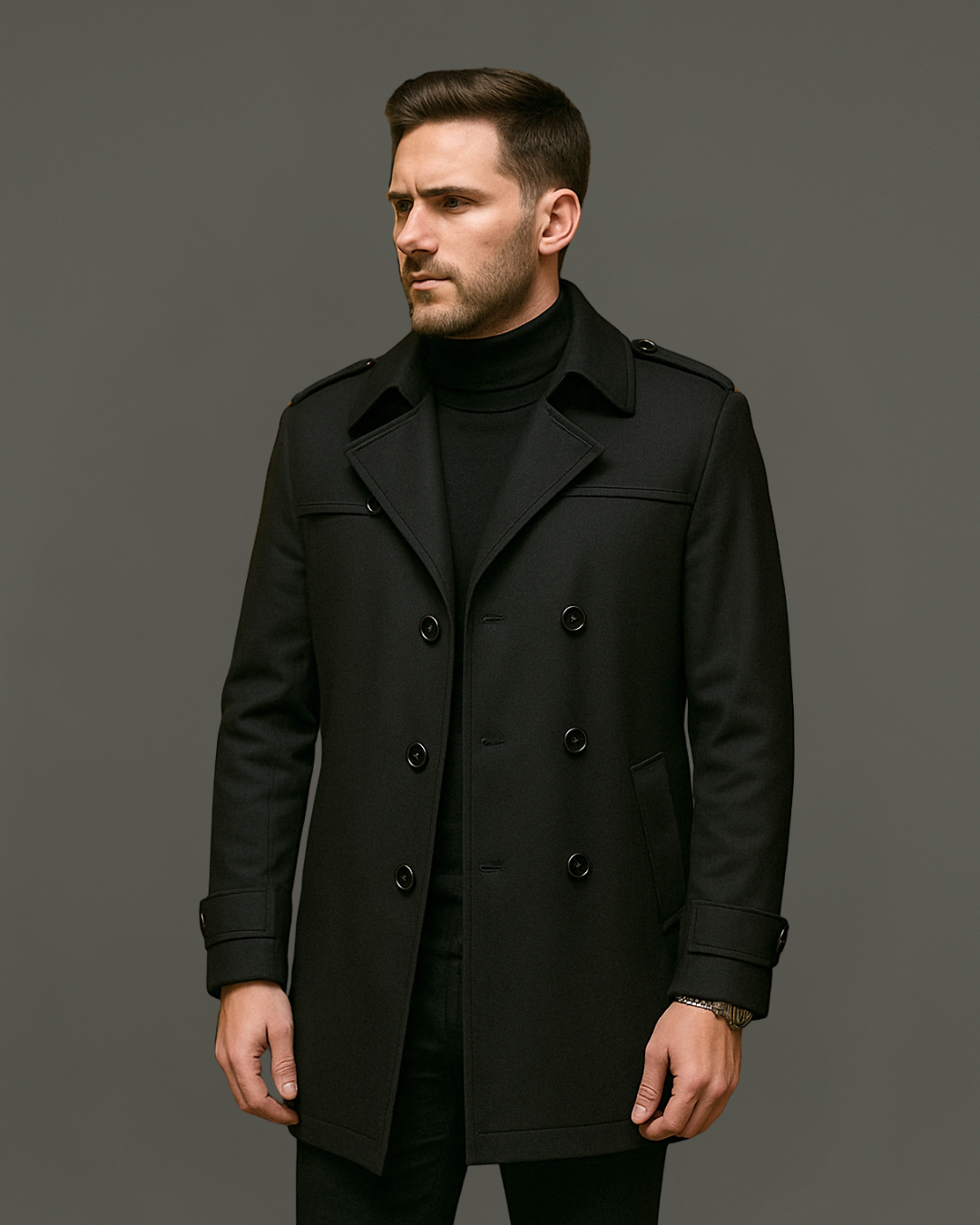Casaco Clássico de Comprimento Médio com Forro Removível