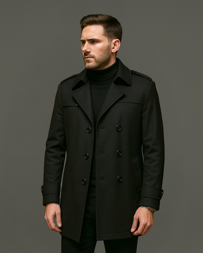 Casaco Clássico de Comprimento Médio com Forro Removível