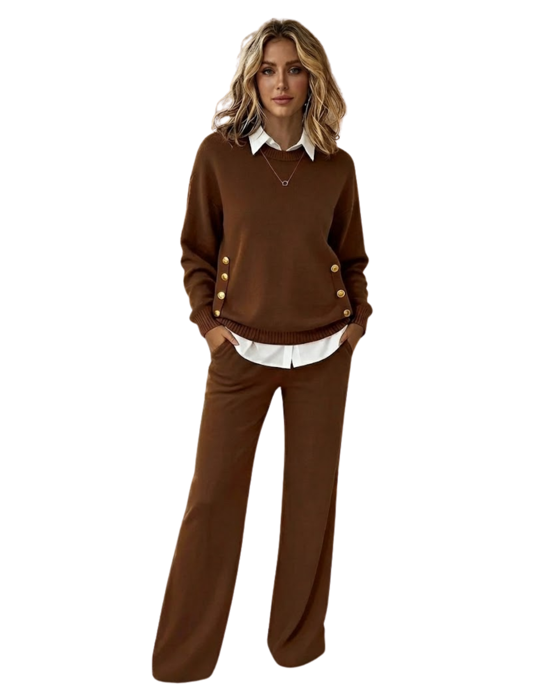 Conjunto de Camisola e Calças para Mulher