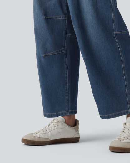 Jeans de Mulher com Corte Balão e Perna Ampla