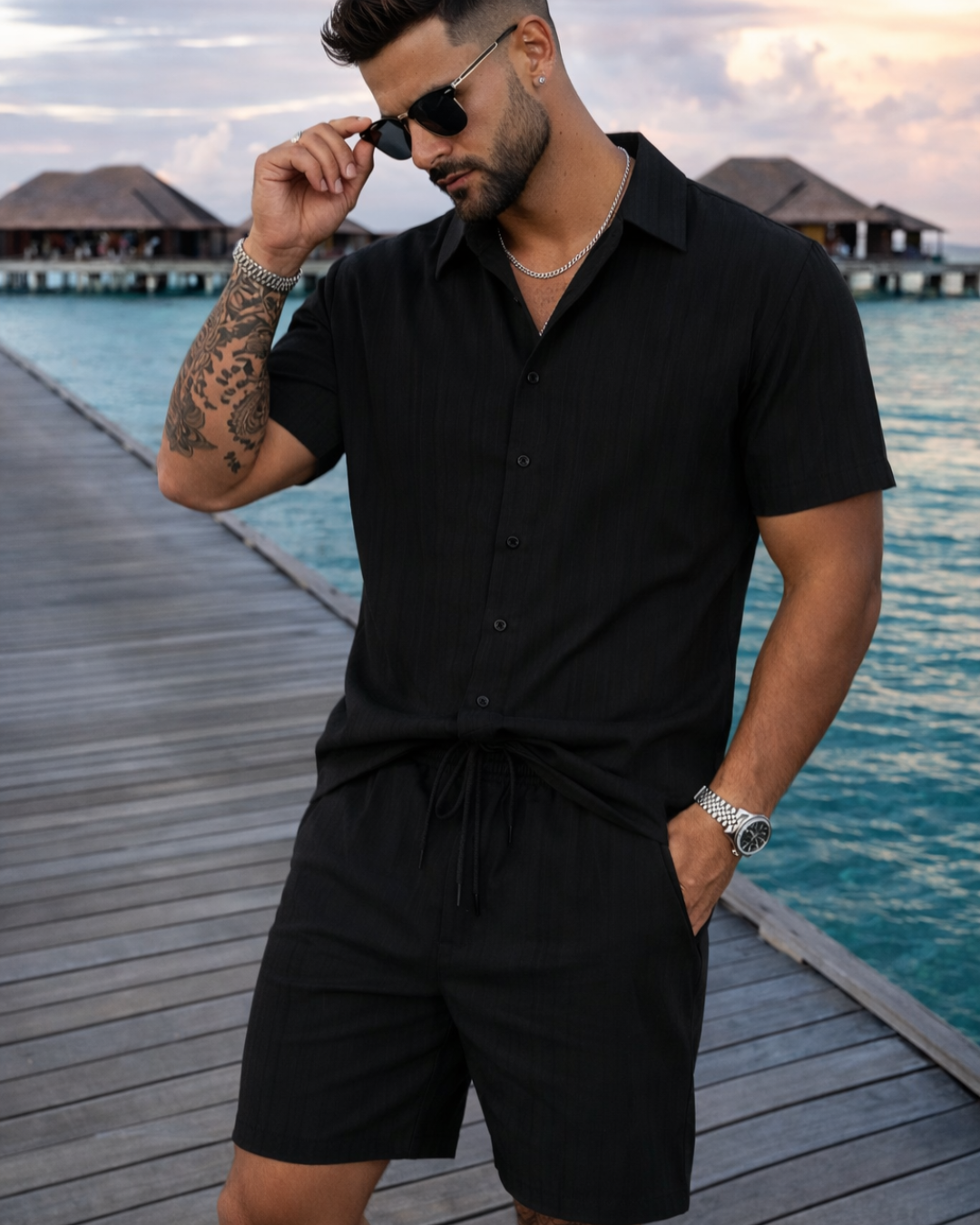 Conjunto Casual Listrado para home