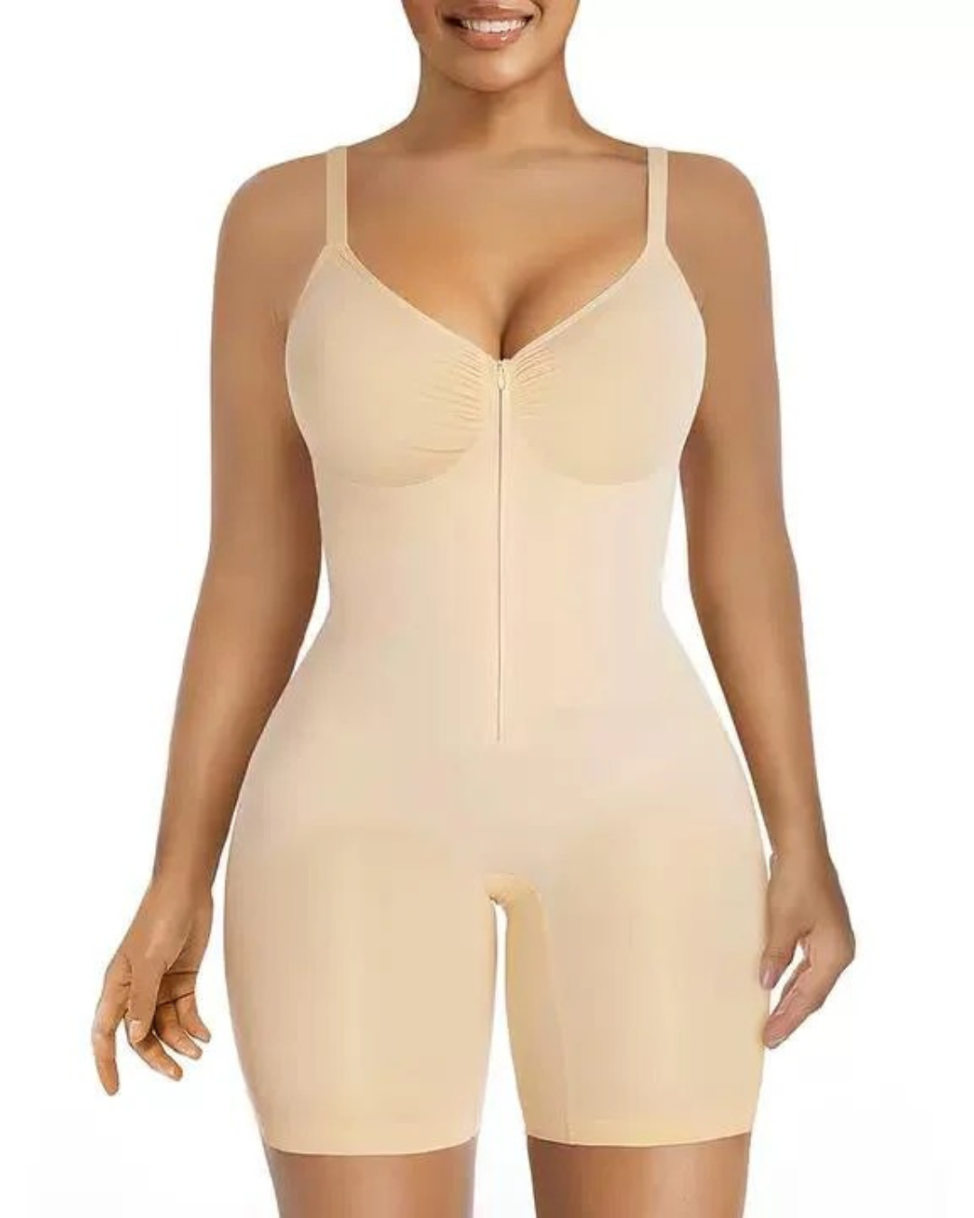 Body modelador com fecho e efeito modelador