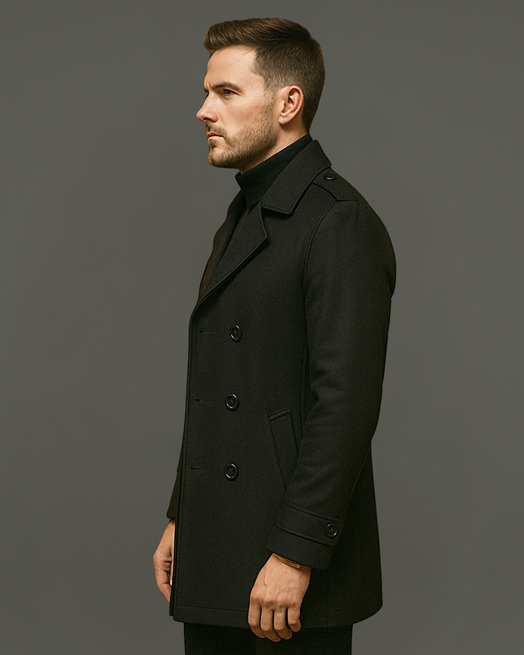 Casaco Clássico de Comprimento Médio com Forro Removível