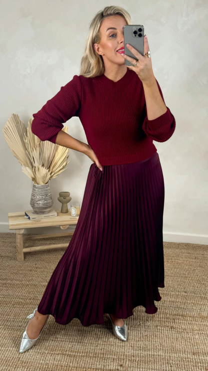 Vestido Comprido com Fundo Plissado