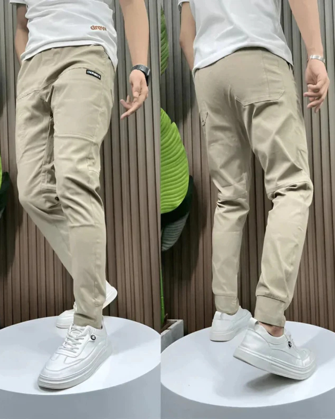 Calças Elásticas Premium Justas para Homem