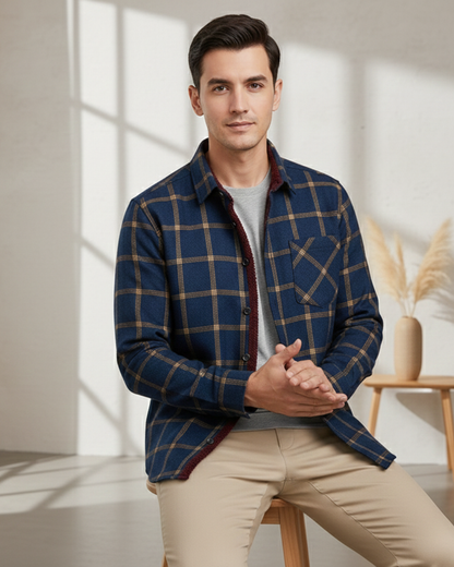 Camisa térmica xadrez para homem