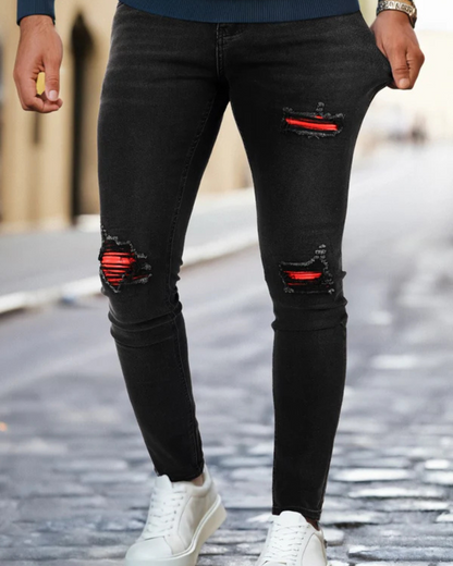 Calças de Ganga Justas e Elásticas para Homem