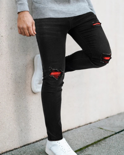 Calças de Ganga Justas e Elásticas para Homem