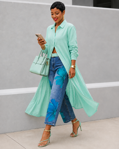 Conjunto com bordado floral